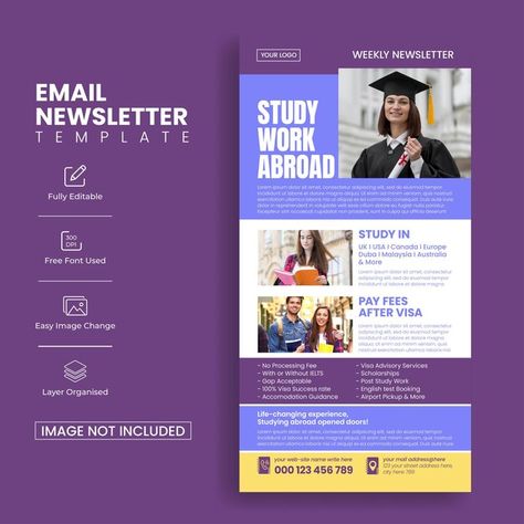 Education email newsletter template for ... | Premium Vector #Freepik #vector #university #study #information #news University Newsletter Design, University Newsletter, Poster University, Email Newsletter Template Design, Mailing Design, Newsletter Layout, Website Landing Page, Email Template Design, Email Newsletter Template