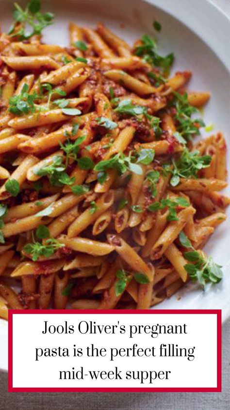 Jools Oliver's pregnant pasta Pasta For Pregnant Women, Elevated Dishes, Jamie Oliver Pasta, Pregnancy Dinner Recipes, Jaime Oliver, Jools Oliver, Feta Recipes, Jamie Oliver Recipes, Pregnancy Cravings