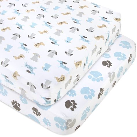 Puppy Nursery Theme, Blue Nursery Boy, Puppy Nursery, Crib Bed, Baby Crib Mattress, Baby Crib Sheets, Baby Sheets, Covered Dog Bed, Toddler Mattress