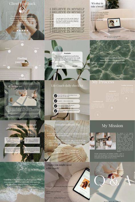 Life Coach Aesthetic, Instagram Profile Template, Aesthetic Canva Templates, Coach Instagram, I Believe In Me, Wellness Coach, Canva Templates, Aesthetic Design, Modern Aesthetic Life Coach Aesthetic, Instagram Profile Template, Coach Aesthetic, Coach Instagram Template, Coaching Instagram, Aesthetic Canva Templates, Professional Instagram, Profile Template, Engaging Posts