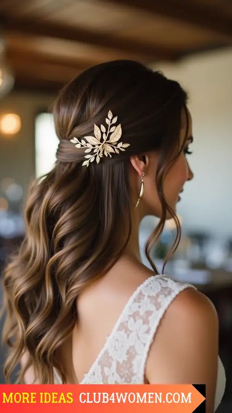 23 Stunning Fall Wedding Hairstyles for Brides and Bridesmaids Autumn Wedding Hairstyles, Matron Of Honor Hairstyles, Burgundy Hair Accessories, Satin Hair Wrap, Romantic Updos, Cascading Curls, Hairstyles For Brides, Hairstyles Fall, Side Swept Curls