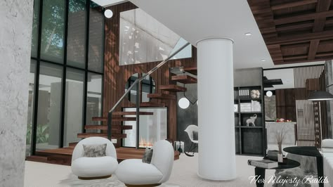 86 Birchwood Drive | Patreon Dc Shifting, Sims Urban Cc, Sims Build Cc, Sims 4 Homes, Sims 4 Modern House, Sims4 Cc Mods, Sims 4 Aesthetic, Sims Rooms, Sims Interior