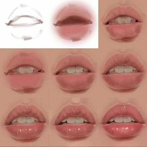 How To Draw Lips, Digital Art Programs, Digital Art Tutorial Beginner, Draw Lips, Anime Lips, Lip Drawing, Digital Art Beginner, Lips Drawing, Digital Painting Tutorials