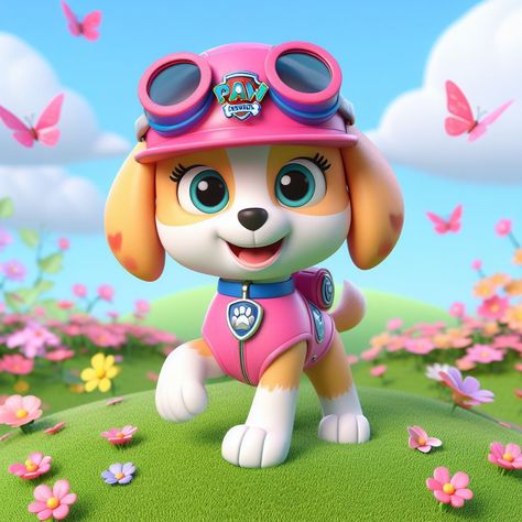 Paw Patrol Skye Birthday, Sky Paw Patrol, Imprimibles Paw Patrol, Kids Banner, Ryder Paw Patrol, Paw Patrol Skye, Everest Paw Patrol, Cute Disney Characters, Girly Cakes