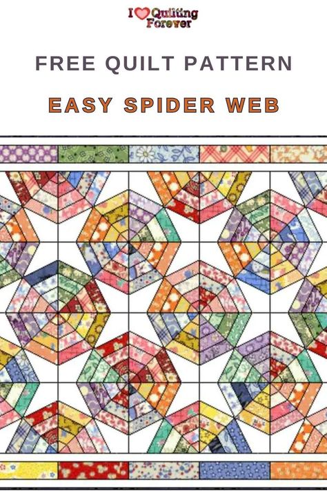 Learn how the art of paper piecing can bring the iconic Spider Web design to life in a quilt. Halloween Quilting Patterns, Wacky Web Quilt Pattern, Spider Web Quilt Block, Spider Quilt Pattern, Quilting Paper Piecing Patterns Free, Spider Web Quilt Pattern Free, Spider Quilt Block, Spider Web Quilt Pattern, Spiderweb Quilt Pattern