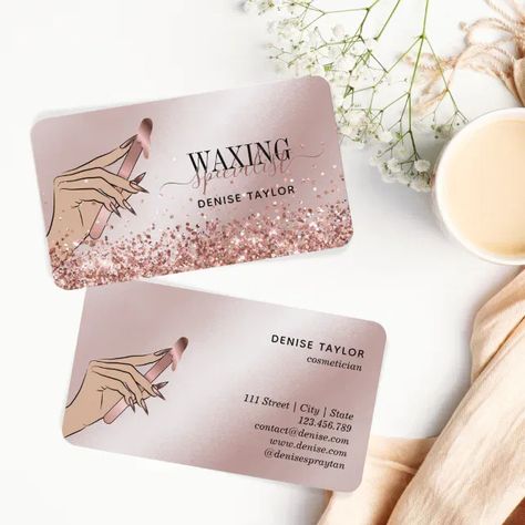 Amazing Wax Tech business Card AD: wax rose gold woman hand waxing technician business card (Creator Uploaded) Hand With Rose, Tech Business Card, Gold Foil Background, Foil Background, Woman Hand, Referral Cards, Rose Gold Foil, Discount Card, Nail Technician