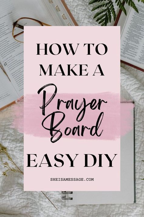 Elevate your prayer journey with a homemade prayer board! Discover a simple method to organize and follow your prayer requests, empowering you to become a prayer warrior effortlessly. Unlock the potential of a DIY prayer board. Get creative prayer board ideas. Take your prayer life to the next level! | She Is A Message #prayerboard #sheisamessage #prayerwarrior Vision Board Ideas For Christians, Prayer Vision Board Party Ideas, Vision And Prayer Board Ideas, Prayer And Vision Board Ideas, Vision Board Craft Ideas, What Is A Prayer Board, Prayers Board Ideas, Faith Board Ideas, Vision Prayer Board Ideas