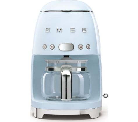 Buy SMEG 50's Retro DCF02PBUK Filter Coffee Machine - Pastel Blue | Free Delivery | Currys Retro Refrigerator, Coffee Maker Machine, Cheap Coffee, Drip Coffee Makers, Reusable Coffee Filter, Filter Coffee Machine, Appliances Design, Amazon Coffee, Coffee Scoop