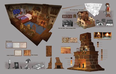 Concept Artist Portfolio, House Fireplace, Props Design, Bg Design, Game Environment, Artist Portfolio, Prop Design, Visual Development, Environment Design