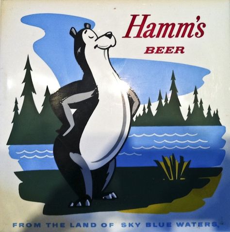 Hamm's Beer bear Vintage Beer Signs, Hamms Beer, Beer Bear, Beer Ads, Beer Advertising, Beer Ad, Beer Poster, Beer Brands, Beer Signs