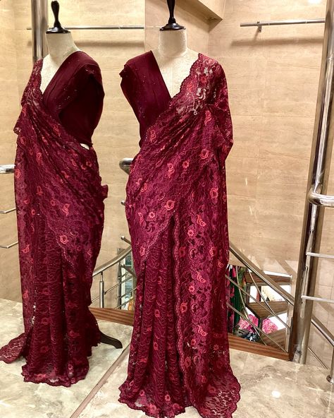 The ever ✨popular Chantilly Lace saree..! Drape yourself in the Elegance of chantilly saree ! Blouse in Pure crepe with katdana Hand Embroidered work . . Inbox to Order 🛍️ . @ganpatisarees_gs . #chantillylacesaree #saree #designersaree #ganpatisarees_gs Chantilly Lace Saree, Saree Drape, Lace Saree, Fabric Photography, Chantilly Lace, Saree Blouse, Saree Designs, Blouse Designs, Hand Embroidered