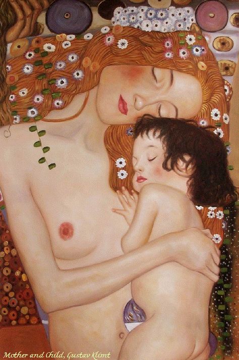 Mother and Child (detail) from the Three Ages of Woman by Gustav Klimt, ca.1905 Art Klimt, Gustav Klimt Art, Klimt Paintings, Klimt Art, Painting Reproductions, Gustav Klimt, Mother And Child, Dali, Classic Art