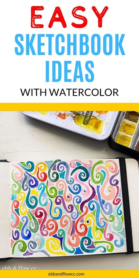 New to watercolor paint but don't know what to paint? These easy watercolor sketchbook ideas will get those creative juices flowing. Watercolor Sketchbook Ideas, Abstract Watercolor Paintings Tutorials, What To Paint, Small Sketchbook, Arts And Crafts For Adults, Learn Watercolor Painting, Watercolor Art Journal, Learn Watercolor, Watercolor Tips