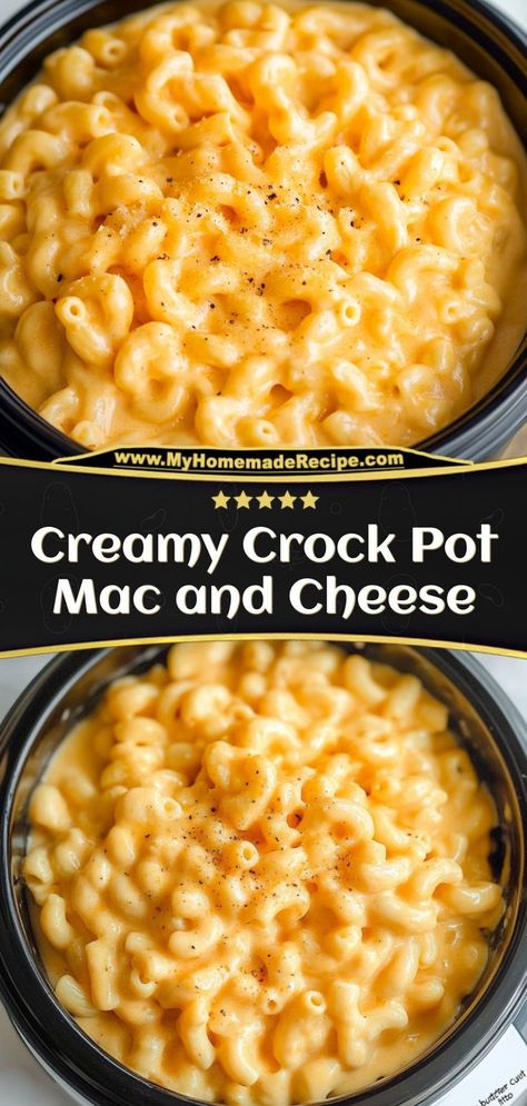 This creamy Crock Pot mac and cheese is cheesy, rich, and easy to make. Perfect for a comfort food craving! Ingredients: 2 cups elbow macaroni, uncooked 4 cups cheddar cheese, shredded 2 cups milk 1 cup heavy cream Enjoy this mac and cheese for a cozy, creamy meal. Great for family dinners or potlucks Best Easy Mac And Cheese Recipe Crockpot, Crock Pot Mac And Cheese Cream Cheese, Elbow Macaroni And Cheese Recipes, Homemade Crock Pot Mac And Cheese, Mac And Cheese With Corn Crockpot, Homeade Mac N Cheese Crockpot, Best Crockpot Macaroni And Cheese, Crockpot Mac And Cheese With Cheese Soup, Slow Cooker Mac Cheese Recipes