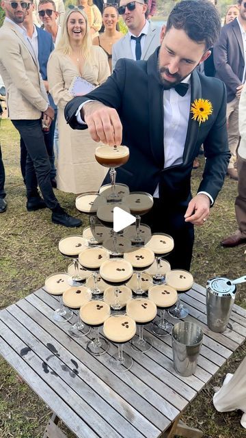 Green Wedding Shoes | Jen on Instagram: "POV: You kick off your cocktail hour with an espresso martini tower ☕️🍸 What a vibe!!  👉🏼 Tag a friend who would love this idea for their wedding!  Reel thanks to @creativesociete  espresso martini tower: @henryclivecaravanbar photographer: @rachaeltagg wedding dress: @shonajoy  #weddingtrends #weddinginspo #cocktailhour #espressomartini #weddinginspiration" Espresso Martini Tower Wedding, Espresso Martini Tower, Espresso Martini Wedding, Martini Tower, Wedding Reel, Champagne Tower, Wedding Inspired, Sydney Wedding, Espresso Martini