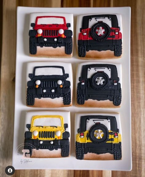 Jeep Cookies Decorated, Jeep Cookies, Nature Cookies, Jeep Cake, Royal Icing Sugar, Beautiful Cookies, Cookies Decorated, Icing Sugar, Cookie Ideas