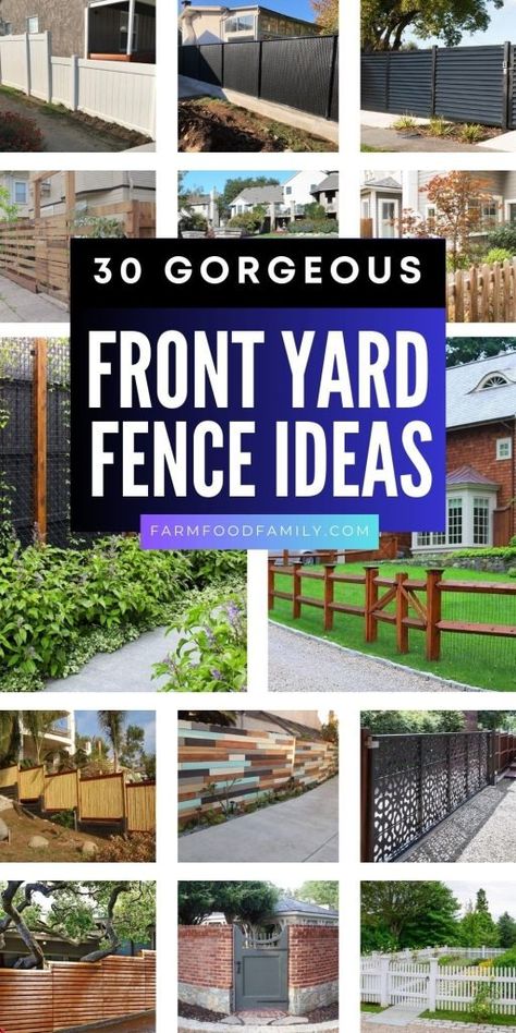 30 Stunning Front Yard Fence Ideas to Transform Your Home 33 Fences Ideas Front Yard, Cheap Front Yard Fence Ideas, Front Yard Fence With Driveway Gate, Short Front Fence Ideas, Small Front Yard Fence Ideas Curb Appeal, Low Fences For Front Yard, 3 Ft Fence Ideas, Fenced In Front Yard Ideas, House With Fence In Front Yard