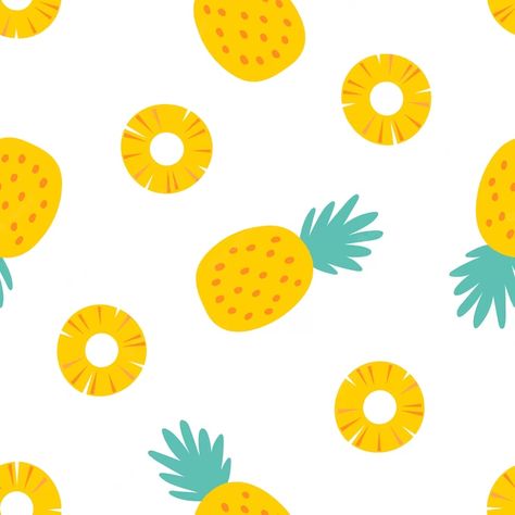 Premium Vector | Seamless pattern with pineapples and slices Pineapple Vector, Pineapple Fruit, Pineapple Pattern, Fruit Pattern, Vector Pattern, Vector Photo, Seamless Pattern, Premium Vector, Seamless Patterns