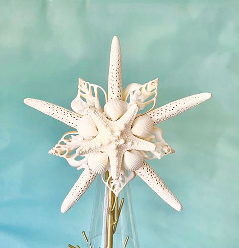 Starfish Christmas Tree Topper - Christmas Decoration Beach Decor Ornaments Star fish Starfish Tree Topper, Coastal Ornament, Florida Christmas, Star Fish, Christmas Tree Topper, Tree Tops, Tree Topper, Christmas Tree Toppers, Coastal Style