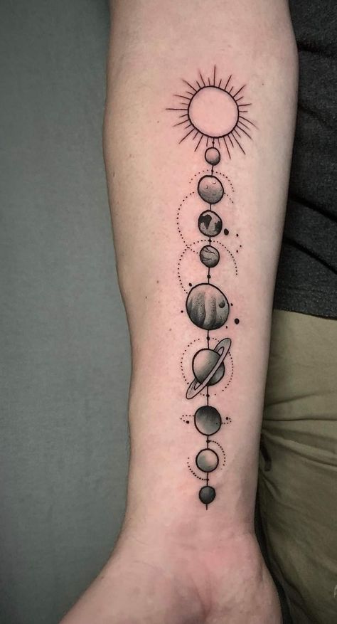 Viper Tattoo, Scientific Tattoo, Cosmos Tattoo, Solar System Tattoo, Planets Aligned, Prison Tattoos, Planet Tattoos, R Tattoo, Galaxy Painting