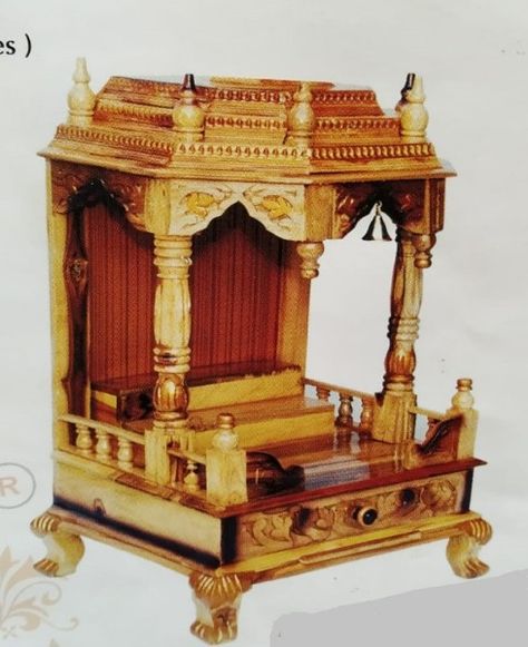 Glossy Finish Golden Sagwan Wood Designer Temple For Home KALA KRUTI FURNITURES Contact number 9425063536 Temple can be kept on flat floor, Designed for your home for keeping your idol, for place where you worship God, Traditional handcrafted wood temple mandir for home and office. Give Your Home A Luxurious Look With wood Tample | Fits in your space, fits on your budget, Aprodz uses wood that is harvested from renewable sources in the country. Sagwan Wood Mandir Design, Temple For Home, Mandir For Home, Mandir Design, Renewable Sources, Worship God, Handcrafted Wood, Mantel Clock, Home A