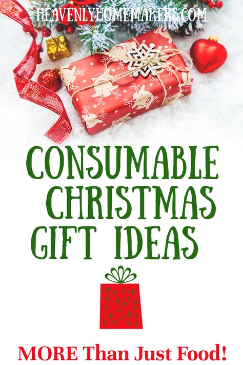 Consumable Christmas Gifts - Not Just Food! | Heavenly Homemakers Consumable Gifts For Adults, Consumable Christmas Gift Ideas, Consumable Gifts For Kids, Consumable Christmas Gifts, Adult Children Christmas Gift Ideas, Christmas Gifts For Adult Children, Consumable Gift Ideas, Christmas Snacks Gifts, Interactive Gifts