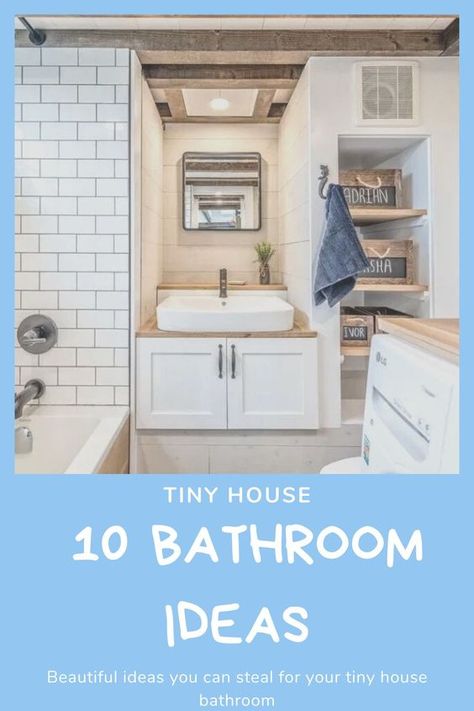 Spruce up your tiny home bathroom with these unique ideas. We look at 10 tiny bathrooms that are both unique and desirable. Get inspiration to transform your own bathroom into something you'll love. Tiny House Bathroom Layout, Tiny Home Bathroom, Open Bathroom Concept, House Bathroom Ideas, Tiny Home Bathrooms, Bathroom With Laundry, Tiny House Bathroom Ideas, House Magazine, Open Bathroom