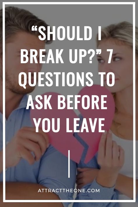 If you are asking yourself “should I break up?��” Here are 7 very important questions to ask yourself before you leave a relationship. Questions To Ask Before Breaking Up, Break Up Questions, Up Proposal, Leaving A Relationship, Deep Questions To Ask, Questions To Ask Yourself, Deep Questions, Types Of Relationships, Breaking Up