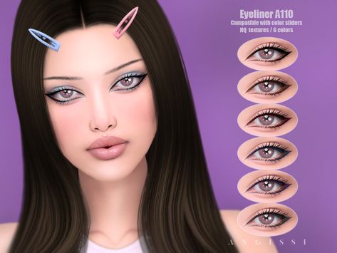 Ts4 Eyeliner, Sims 4 Makeup, Sims Makeup, Sims 4 Hair Male, Y2k Makeup, Makeup Cc, Play Sims 4, Sims 4 Cc Makeup, Sims 4 Cc Folder