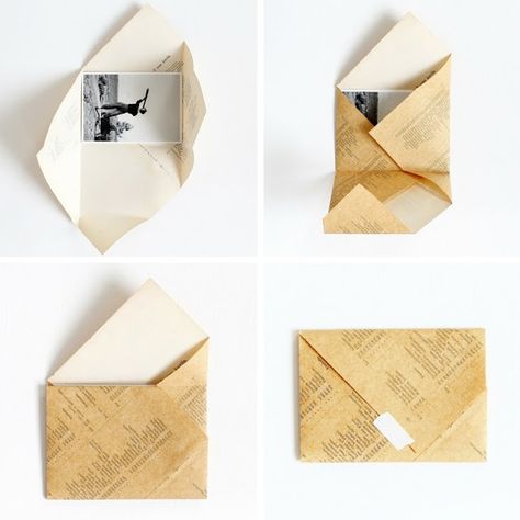 DIY: folded envelopes — paperiaarre Envelope Origami, Envelope Tutorial, Letters Ideas, Letter Folding, Origami Envelope, طابع بريدي, Folding Origami, Pen Pal Letters, Diy Xmas Gifts