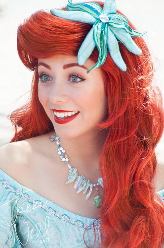 Ariel- perfect makeup Ariel Makeup, Cosplay Disney, Disney Princess Cosplay, Ariel Cosplay, Character Cosplay, Ariel Disney, Princess Makeup, Disney Princesses And Princes, Disney Face Characters