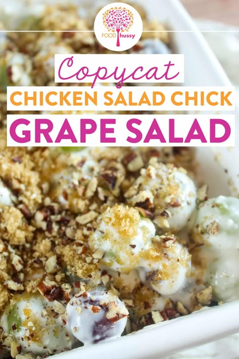 Chicken Salad Chick Grape Salad, Chicken Salad Chick Grape Salad Recipe, Chicken Salad Chick Recipe, Chicken Salad Chick, Grape Salad Recipe, Chicke Recipes, Potluck Desserts, Grape Recipes, Creamy Dressing