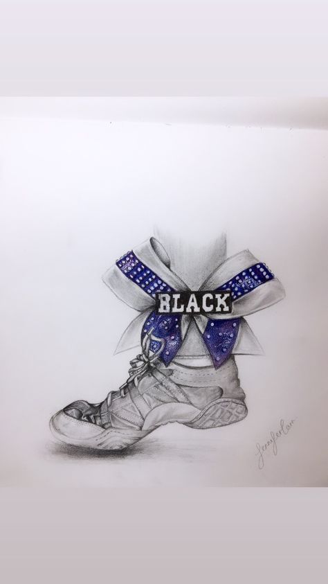 #cheerleading #drawing #bow #shoe #pencil #black #purple #av #cheer #art Cheer Sketches, Cheer Painting, Cheer Drawings Easy, Cheer Bow Drawing, Cheerleading Drawings, Cheer Drawings, Cheerleader Drawing, Cheerleader Art Drawing, Cheerleader Painting On Canvas