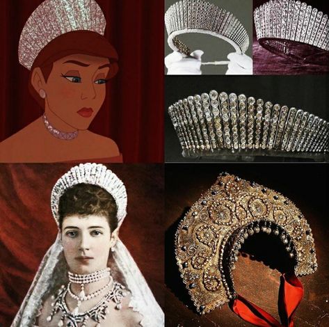 Romanov Jewellery, Anastasia Disney, How To Style Hair, Disney Anastasia, Anastacia Disney, Anastasia Movie, Princess Anastasia, Anastasia Romanov, Royal Crown Jewels