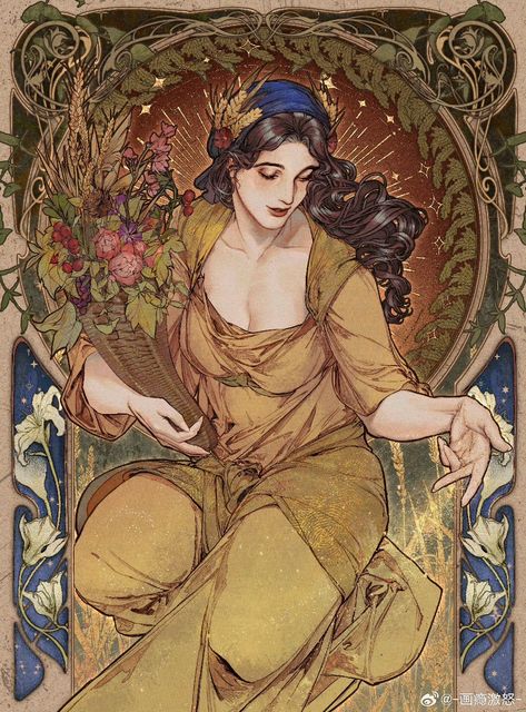 Ceres Alphonse Mucha Art, رورونوا زورو, Mucha Art, Art Nouveau Illustration, Nerd Life, المملكة العربية السعودية, Ap Art, Dope Art, Arte Fantasy