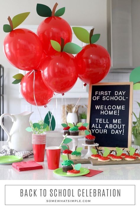 Start the new school year off on the right foot with a fun gathering with friends! Here are 15 Back to School Party Ideas to help spark some creativity! #BackToSchool #Party #Ideas via @somewhatsimple Back To School Celebration, Back To School Party Ideas, First Day Of School Ideas, School Traditions, Back To School Bash, Back To School Breakfast, School Party Ideas, School Breakfast, Back To School Party