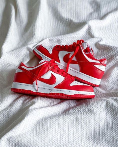 StockX Sneakers on Instagram: “The Nike Dunk Low University Red finally dropped on SNKRS. But are they better than the other dunks that dropped so far? 📸: @harryf_1989 /…” Sb Dunk Low Outfit, Nike Sb Red, Nike Dunk Low University Red, Nike Dunk Low Red, Adidas Shoes Outfit, Nike Red Sneakers, All Nike Shoes, Shoes Outfit Fashion, Nike Basketball Shoes