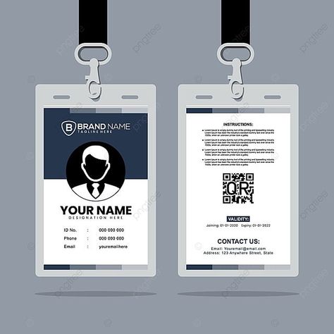 simple business id card design clean and smooth template vector student card staff card id card pn Staff Card Design, Staff Card, Id Card Design, Student Card, Vector Template, Templates Downloads, Illustration Artwork, Artwork Design, Simple Designs