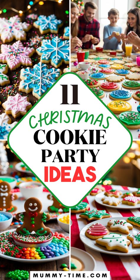 🎅🎨 Ready to host the ultimate Christmas cookie decorating party? We've got all the creative ideas you'll need—from icing techniques to themed decor. 🍬 Let the holiday cheer begin and make sure to save this pin for easy planning! Sugar Cookie Party Ideas, Hosting Christmas Cookie Baking Party, Cookie Decorating Set Up, Christmas Cookies Party Ideas, Hosting Cookie Decorating Party, Christmas Cookie Decorating Contest, Christmas Cookie Decorating Party Kids, Cookie Exchange Party Decorations, Christmas Cookie Decorating Station