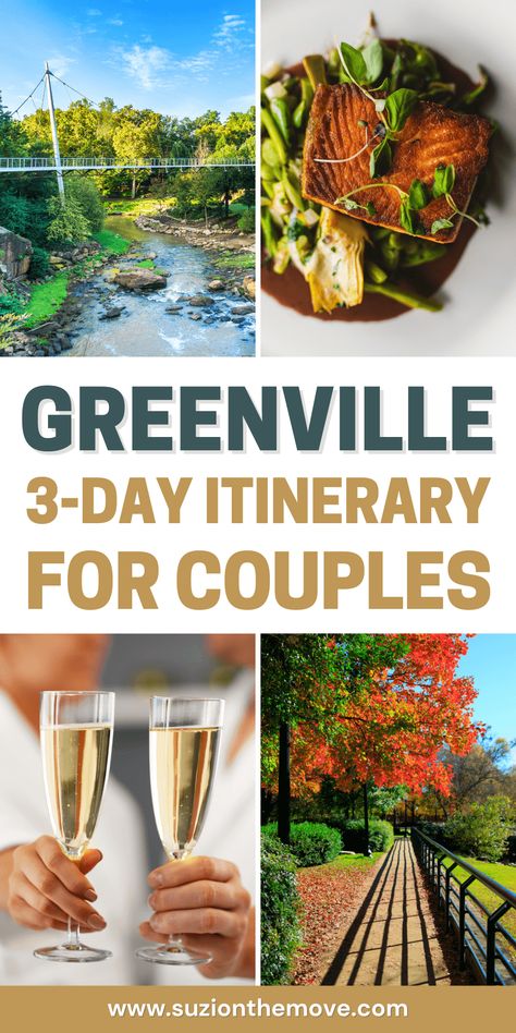 Planning a romantic getaway? This 3-day itinerary in Greenville, SC, is perfect for couples looking to explore charming downtown, enjoy great food, and relax. — greenville sc itinerary | greenville south carolina things to do | greenville south carolina downtown | greenville south carolina food | places to visit | travel guide Travelers Rest South Carolina, Greenville Sc Things To Do In, South Carolina Food, Travelers Rest, Vietnam Travel Guide, Greenville South Carolina, Romantic Things To Do, Autumn Park, River Falls