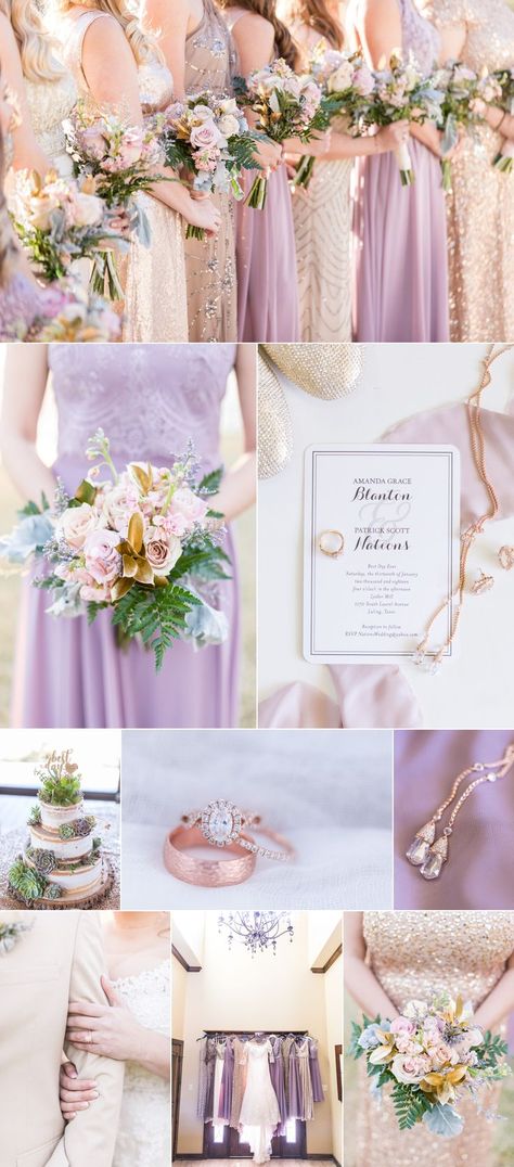 A Champagne and Purple Wedding at Zedler Mill in Luling, TX by Dawn Elizabeth Studios, San Antonio Wedding Photographer Purple Green Champagne Wedding, Lilac And Pink Wedding Theme, Lavender And Champagne Wedding, Purple Gold And White Wedding, Purple Champagne Wedding, Lilac And Blush Wedding, Purple And Champagne Wedding, Pink And Purple Wedding Theme, Light Purple Wedding Theme