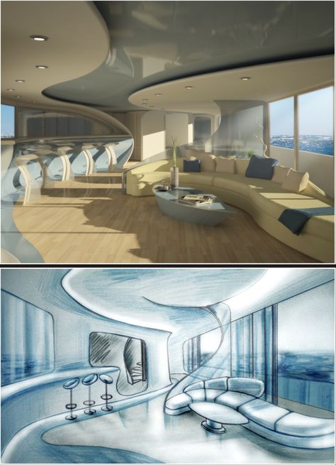 Modern Product Display, Futuristic Lounge Design, Futuristic Lounge, Homeless Shelter Design, Interior Architecture Office, Yacht Interior Design, Hotel Lobby Design, Concept Models Architecture, Small House Elevation Design