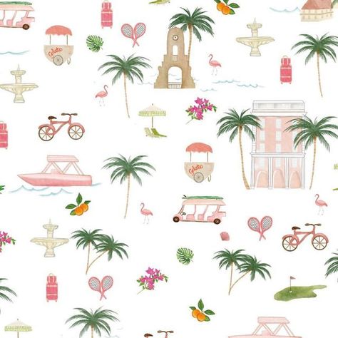 Palm Beach Becky Design Studio on Instagram: "New Palm Beach Print ✨ 🏝️ 🌺👙☀️🌊" Palm Beach Design, Palm Beach Color Palette, West Palm Beach Aesthetic, Palm Beach Party, Palm Beach Aesthetic, Chinoiserie Invitation, Beach Cartoon, Beach Color Palettes, Florida Decor