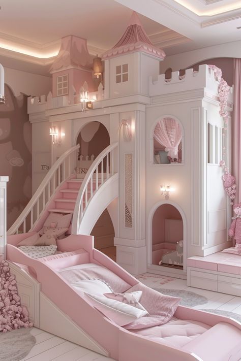 Princess Bedrooms, Kids Room Interior Design, Pink Furniture, Pink Bedroom Decor, Pink Room Decor, Kids Interior Room, Cute Bedroom Decor, Dream House Rooms, Cozy Room Decor