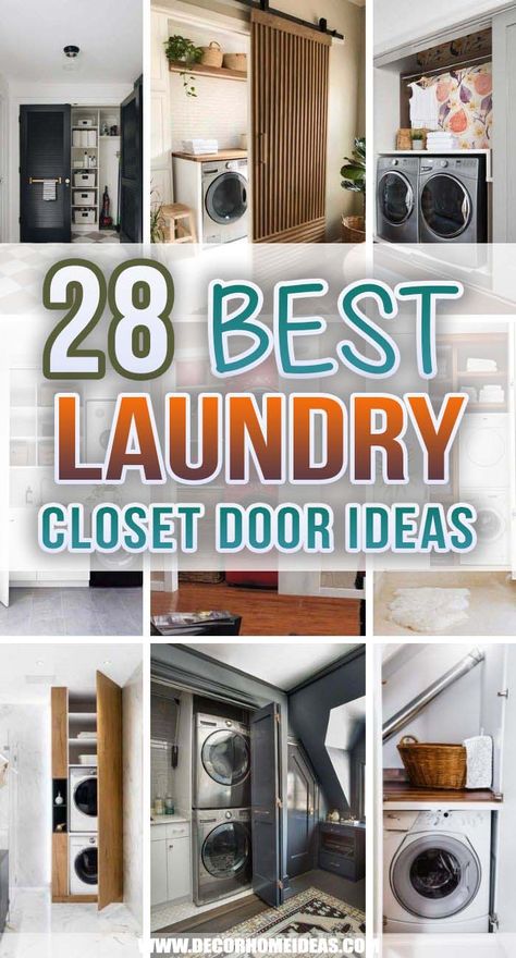 Best Laundry Closet Door Ideas. Are you looking for an inspirational door design for your laundry closet? These are the best laundry closet door ideas and designs selected for you. #decorhomeideas Laundry Closet Door Ideas, Laundry Closet Door, Laundry Closet Ideas, Laundry Room Curtains, Diy Closet Ideas, Laundry In Kitchen, Small Laundry Closet, Laundry Closet Organization, Laundry Closet Makeover