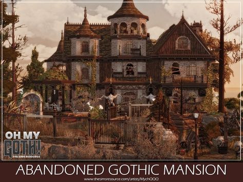 Sims 4 Victorian House, Goth Sims 4, Goth Mansion, Goth Castle, Vampire House, Goth Houses, Gothic Mansion, The Sims 4 Lots, Mediterranean Mansion