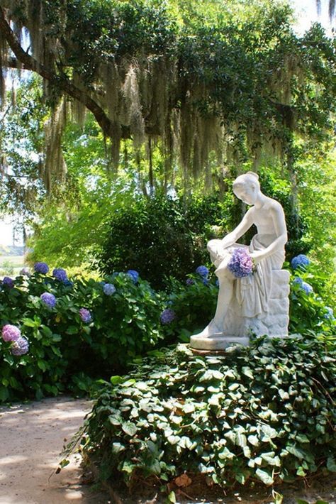 5:00 Somewhere Tropical Party Gnome Garden Statue Garden Statues Ideas Landscaping, Celebrity Gardens, Statue In Garden, Charleston Gardens, Oswald Chambers, Middleton Place, Statue Garden, Goddess Statue, Formal Gardens