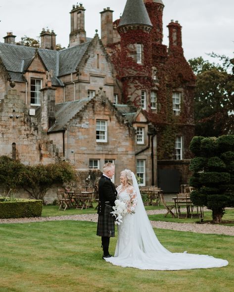 A beautiful intimate wedding yesterday with Candy & Chuck and their friends all the way from America. They both love Scotland and chose @carlowrie_castle for their fairytale wedding. Thankfully they love Scotland so much they didn’t mind the rain showers in between the photos, we got some gorgeous spots on the driveway and the gardens. Carlowrie was looking extra special with the red leaves starting to shine through, just magical! Not to mention the jaw dropping decor from @wildflowerse... Castle Ruins Wedding, Carlowrie Castle, Ruins Wedding, Castle Ruins, Scottish Wedding, Maybe Someday, Red Leaves, Castle Wedding, Rain Shower