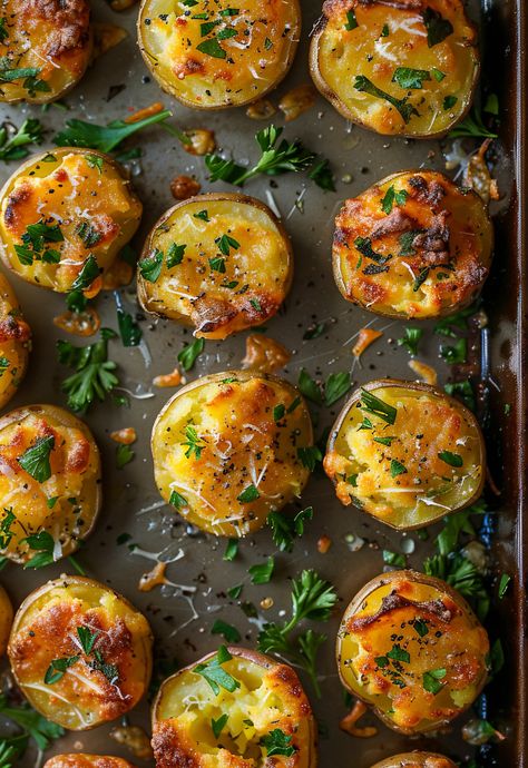 Learn How to Cook Crispy Smashed Potatoes Recipe For Free | Recipes You'll Love, Made Easy! Mini Smashed Potatoes Recipe, Small Potatoes Recipe, Trendy Recipes, Smashed Potatoes Recipe, Crispy Smashed Potatoes, Types Of Potatoes, Creative Cooking, Small Potato, Smashed Potatoes