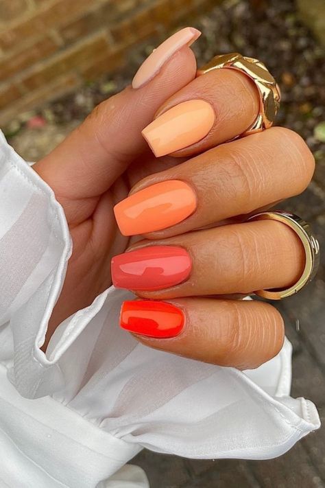 fall nail designs, fall nail ideas, fall nail inspiration, halloween nail art, Halloween nail art designs, Halloween nail design, Halloween nail designs, halloween nail ideas, halloween nails, halloween nails acrylic, nail art, nail ideas, orange nail art, orange nail art designs, orange nail art inspiration, orange nail designs, orange nail designs spring, orange nail designs summer, orange nail ideas, orange nail inspiration, orange nail inspirations, orange nail polish, orange nails, orange Red Orange Nails, Monochromatic Nails, Bright Orange Nails, Orange Nail Designs, Orange Nail, Geometric Nail, Top Nail, Short Acrylic Nails Designs, Dipped Nails